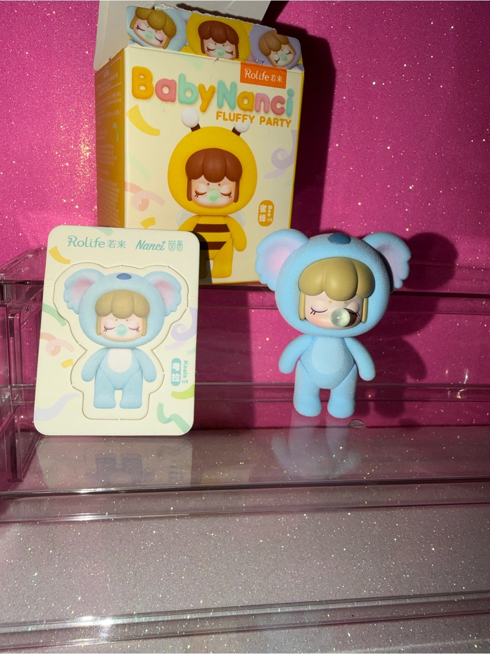 BabyNanci Fluffy Party Blue Koala Figure - flocked